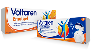 Voltaren Pain Relief 11,6 mg Emulgel and Voltaren Osteo Gel 12 Hourly back pain joint pain and inflammation relief 2.32% Diclofenac gel