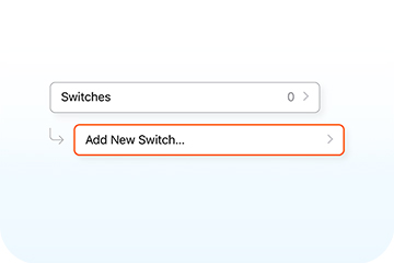 screenshot in iphone showing add new switch options once you've activated switch control in accessibility drop down