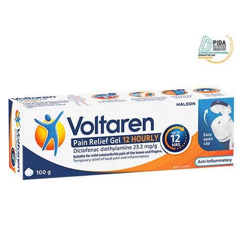 Voltaren 23.2 mg/g Diclofenac Pain Relief Gel 12 Hourly for joint and back pain relief product (formerly Osteo Gel 12 Hourly)
