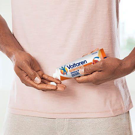 Voltaren Pain Relief Gel being applied to hand