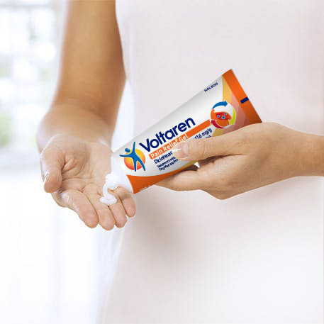 Person using Voltaren Pain Relief Gel Person using Voltaren Pain Relief Gel