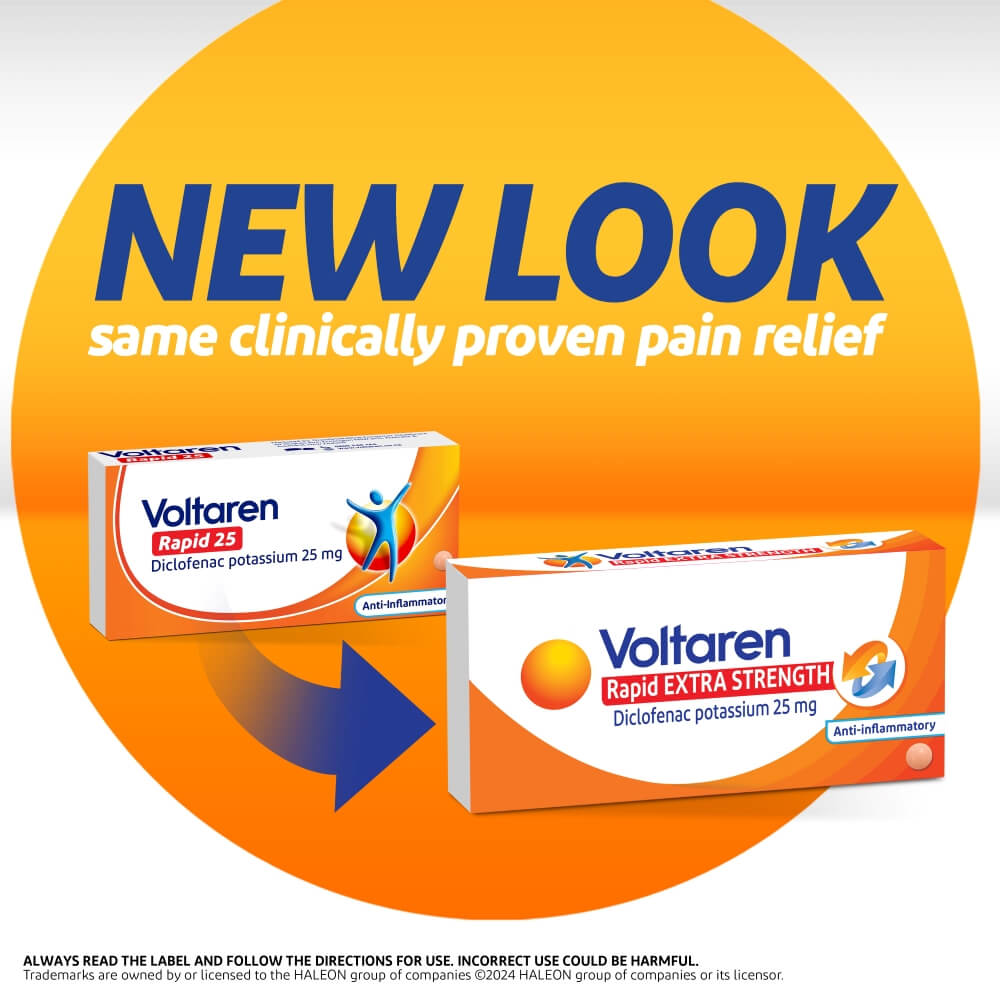Packshot of Voltaren Rapid tablets