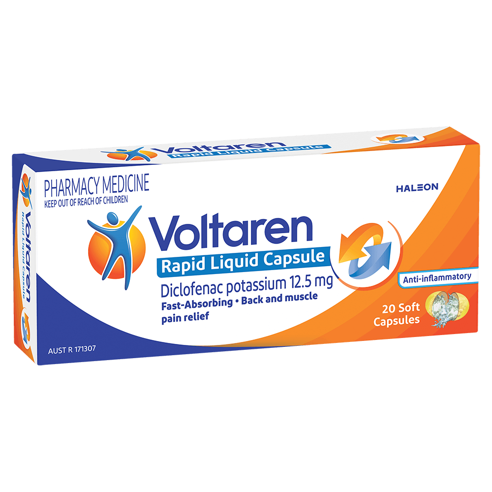 Voltaren Rapid Liquid Capsule packaging